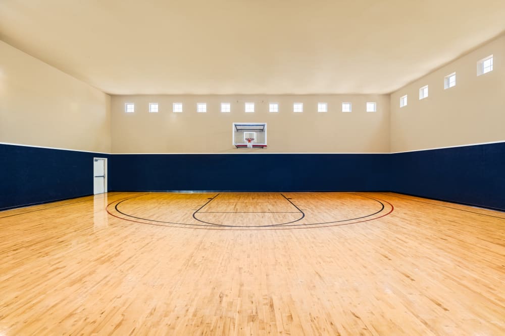 Enjoy apartments with an indoor basketball court at The Abbey on Lake Wyndemere in The Woodlands, Texas