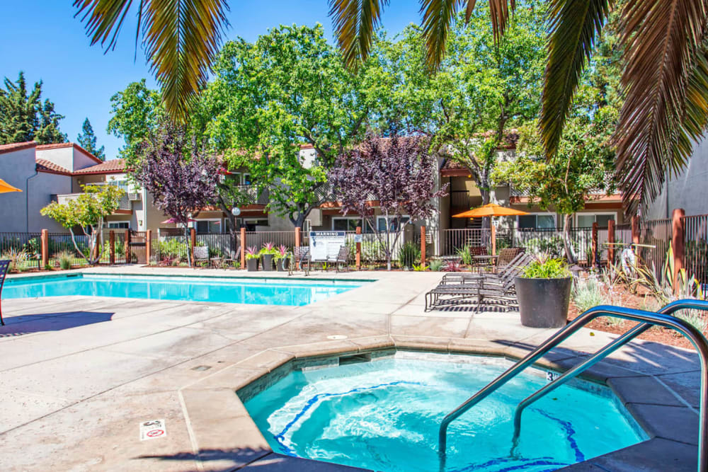 Spa near the pool at Valley Plaza Villages in Pleasanton, California
