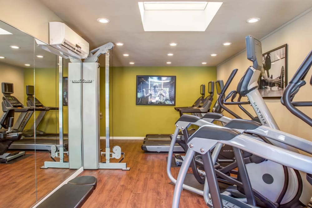 Fitness center at Valley Plaza Villages in Pleasanton, California