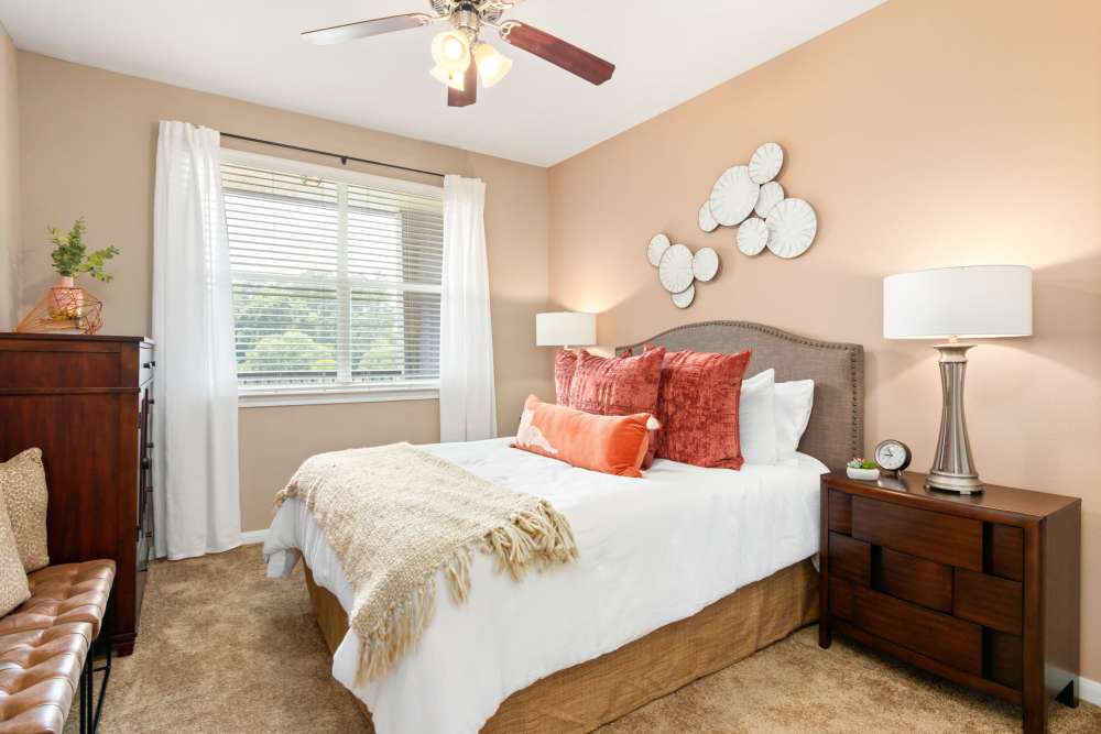 Spacious bedrooms at The Abbey on Lake Wyndemere in The Woodlands, Texas