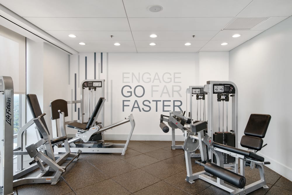 Well equipped fitness center at Skyline New Rochelle in New Rochelle, New York
