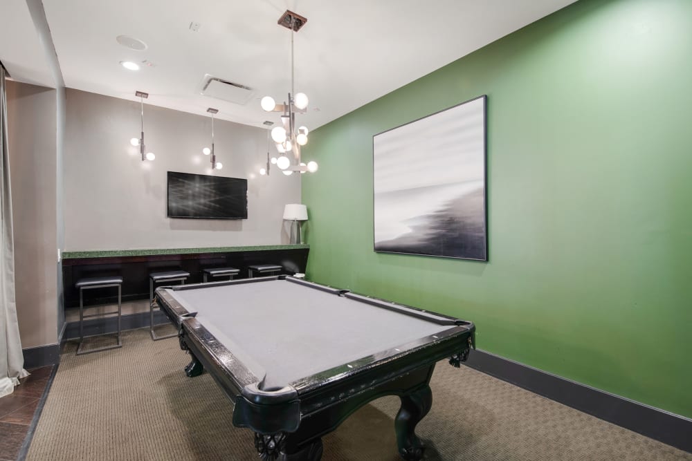 Pool table for residents at Skyline New Rochelle in New Rochelle, New York