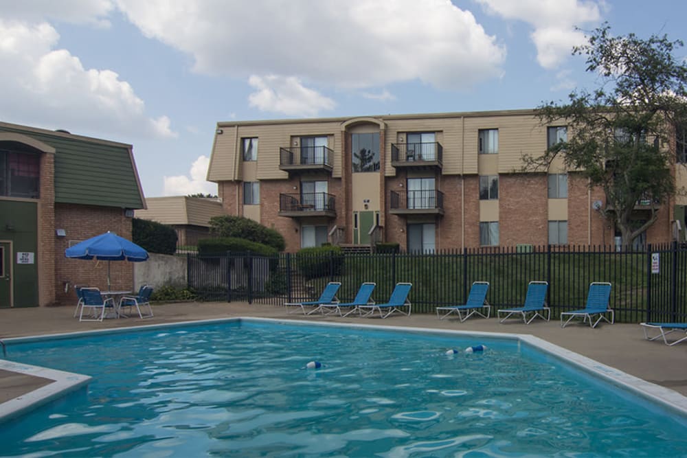 Sparkling swimming pool at Arbors of Battle Creek Apartments & Townhomes in Battle Creek, Michigan
