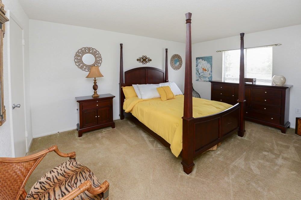 Spacious bedroom in a home at Pointe Sienna Apartment Homes in Jacksonville, Florida