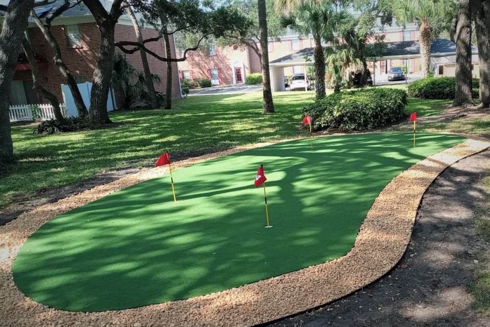 Putting green at Reserve at Lake Pointe Apartments & Townhomes in St Petersburg, Florida