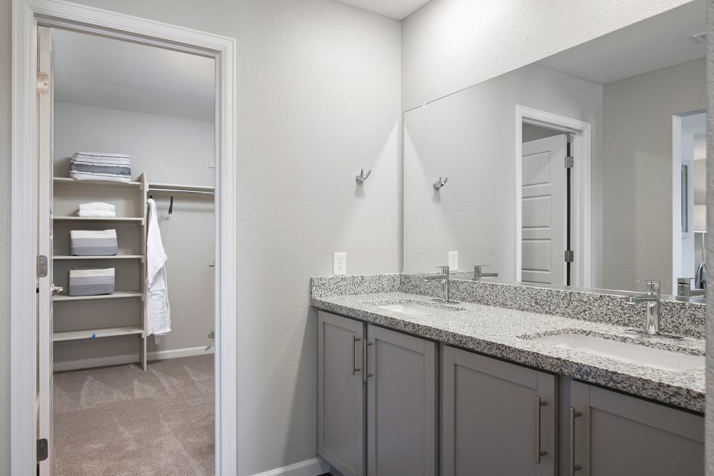 Large bathroom with huge closet for tons of extra storage at BB Living at Murphy Creek in Aurora, Colorado