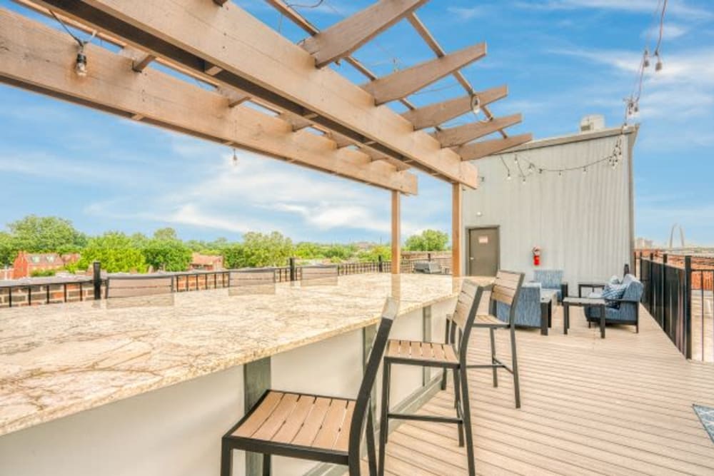 Rooftop patio at Steelyard Apartments in St. Louis, Missouri