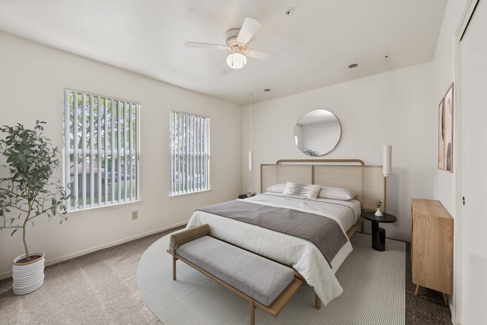 A furnished bedroom in a home at Bruns Park in Port Hueneme, California