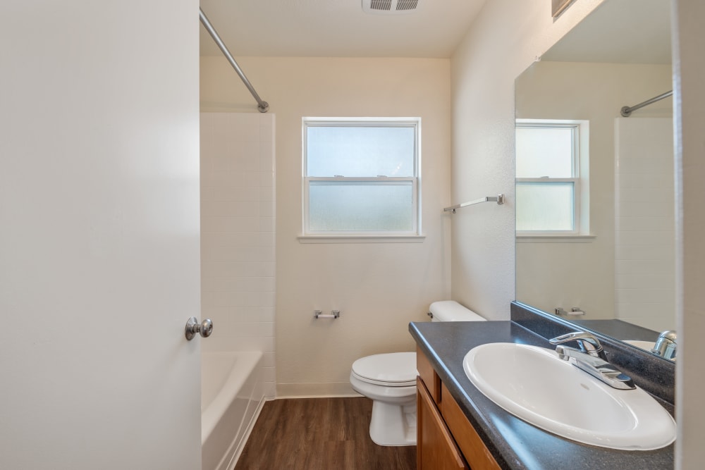Bathroom with a bathtub and shower in a home at Bruns Park in Port Hueneme, California