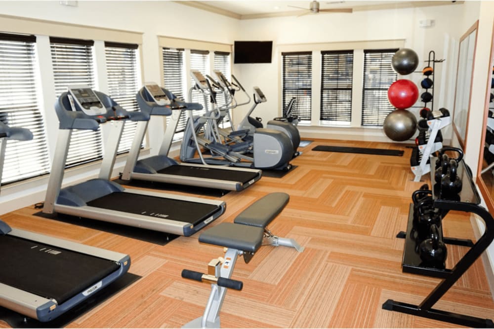 Fully equipped fitness center at Anatole on MacArthur in Oklahoma City, Oklahoma