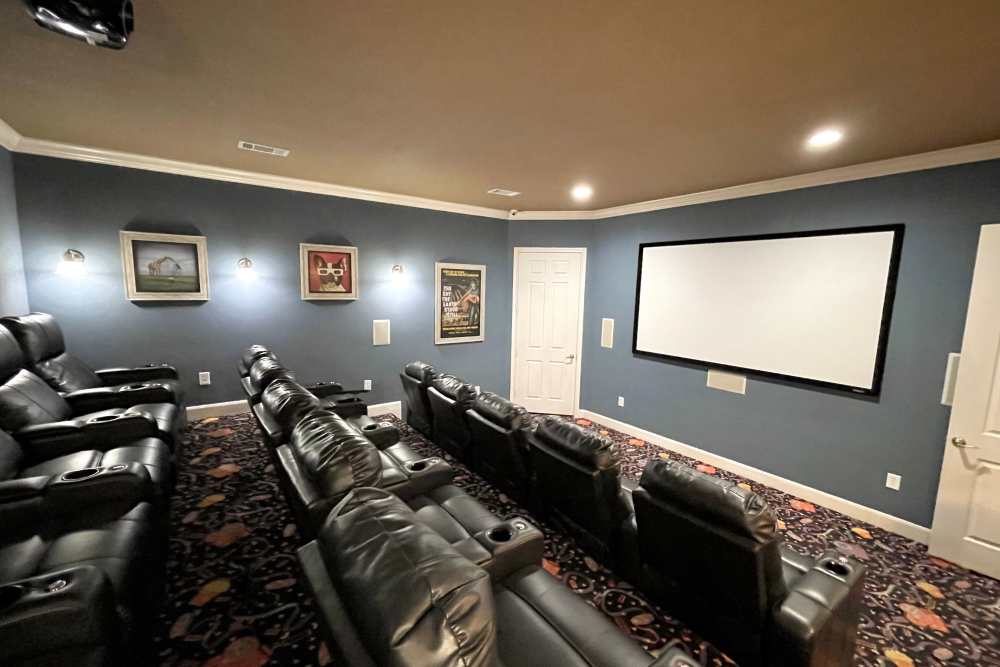 Theatre Room at The Abbey at Briar Forest in Houston, Texas
