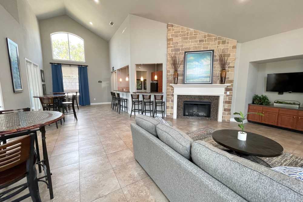 Clubhouse common area at The Abbey at Briar Forest in Houston, Texas