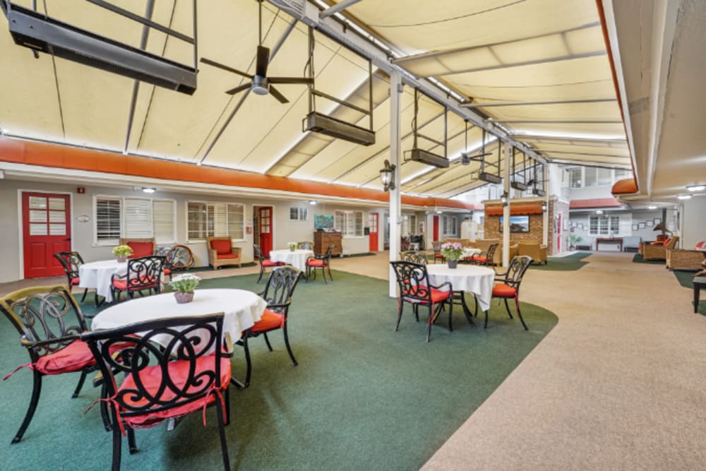 Large indoor dining room at Meridian at Ocean Villa & Bella Mar in Santa Monica, California