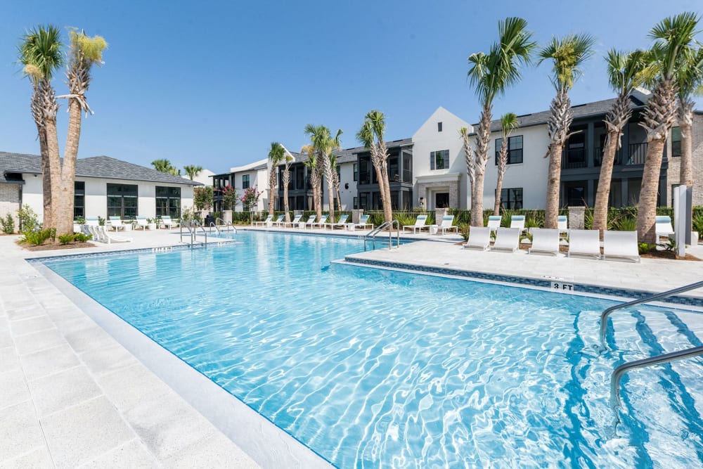 Crystal clear swimming pool at The Residences at 393 North in Santa Rosa Beach, Florida
