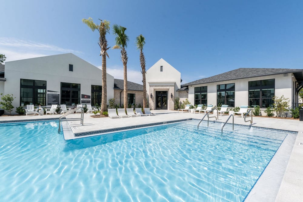 Dazzling blue swimming pool at The Residences at 393 North in Santa Rosa Beach, Florida