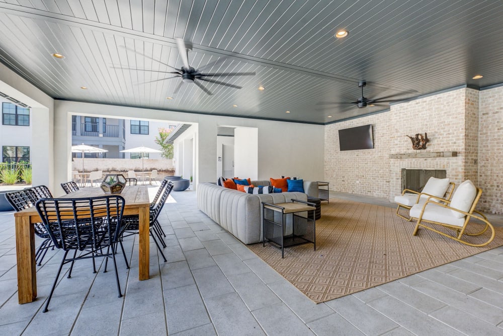 Outdoor lounge area at The Residences at 393 North in Santa Rosa Beach, Florida