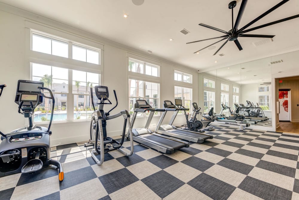 Modern fitness center at The Residences at 393 North in Santa Rosa Beach, Florida