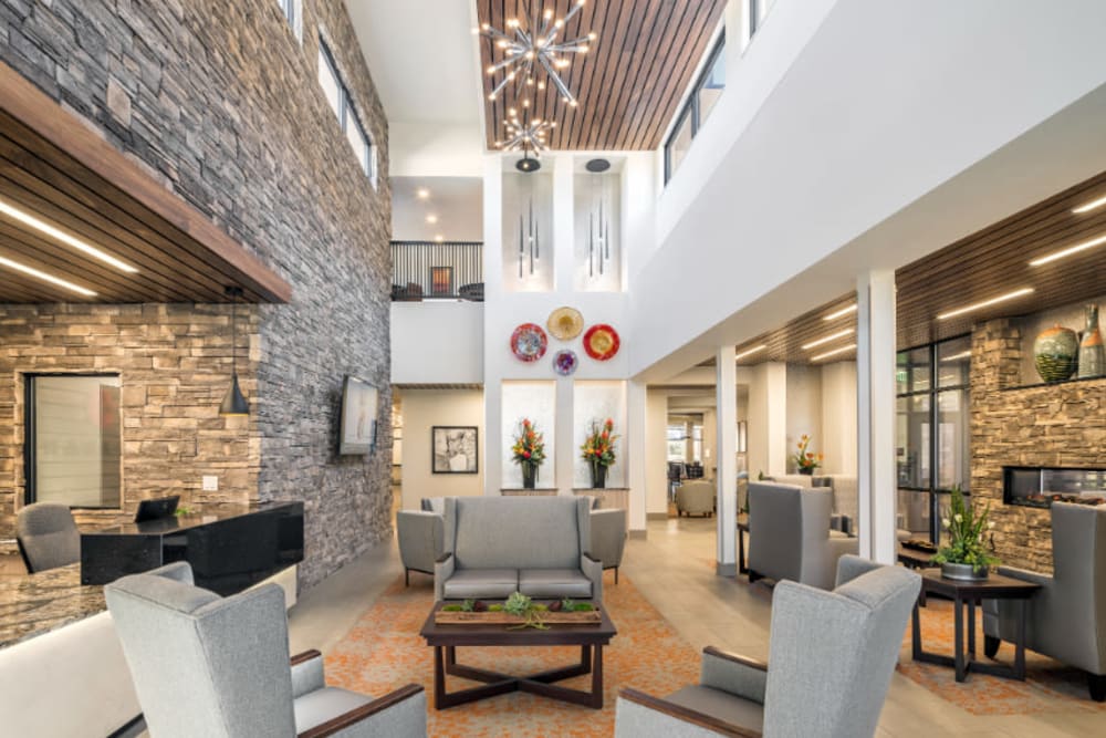 Luxe lobby at Amaran Senior Living in Albuquerque, New Mexico