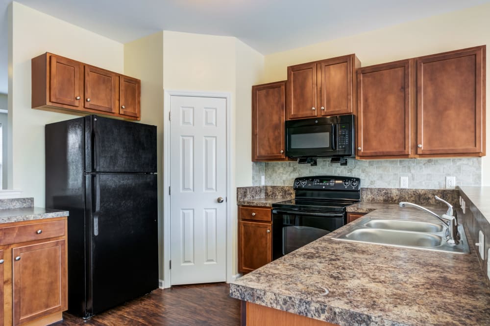 Kitchen at Emerald Pointe Townhomes' in Harrisburg, Pennsylvania