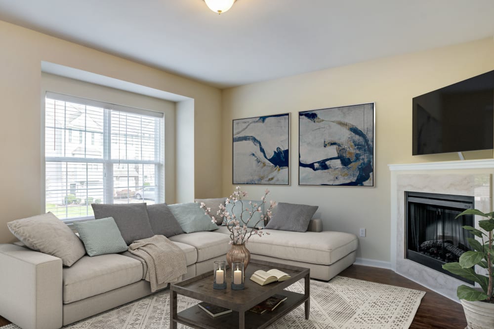 Family Room at Emerald Pointe Townhomes' in Harrisburg, Pennsylvania