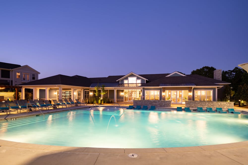 Resort-style pool at The Crest at Flowery Branch in Flowery Branch, Georgia