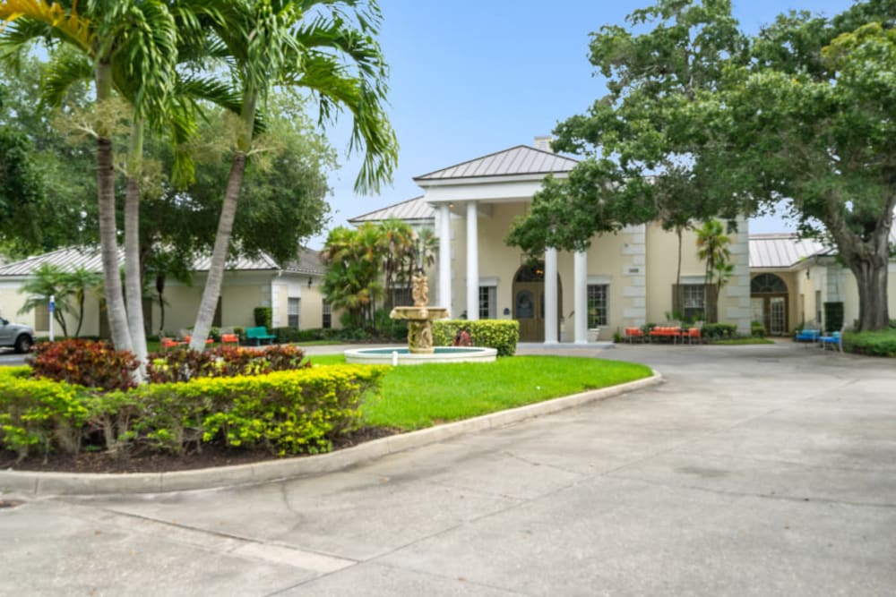 Beautifully landscaped entrance at Truewood by Merrill, Bradenton in Bradenton, Florida