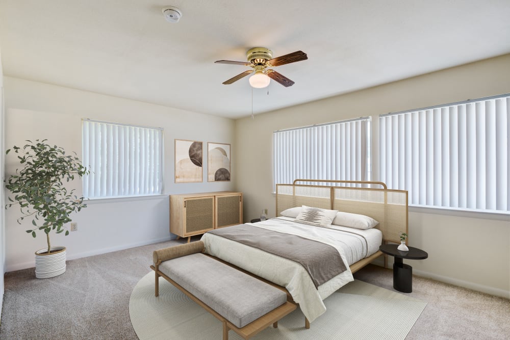 a cozy bedroom at Wadsworth Shores in Virginia Beach, Virginia