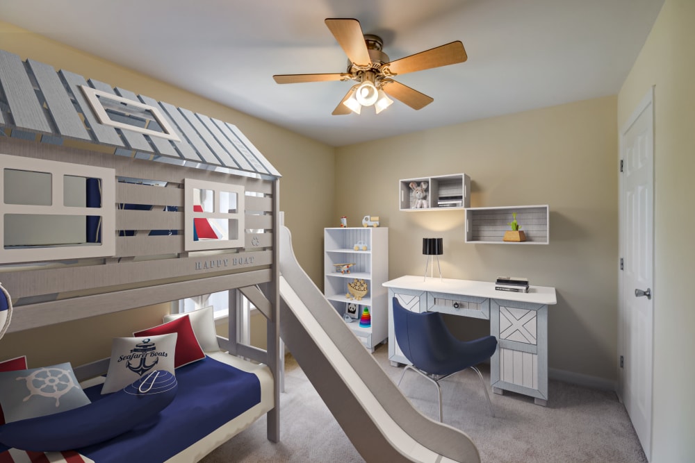 A furnished bedroom with children's items in a home at Bellevue in Washington, District of Columbia