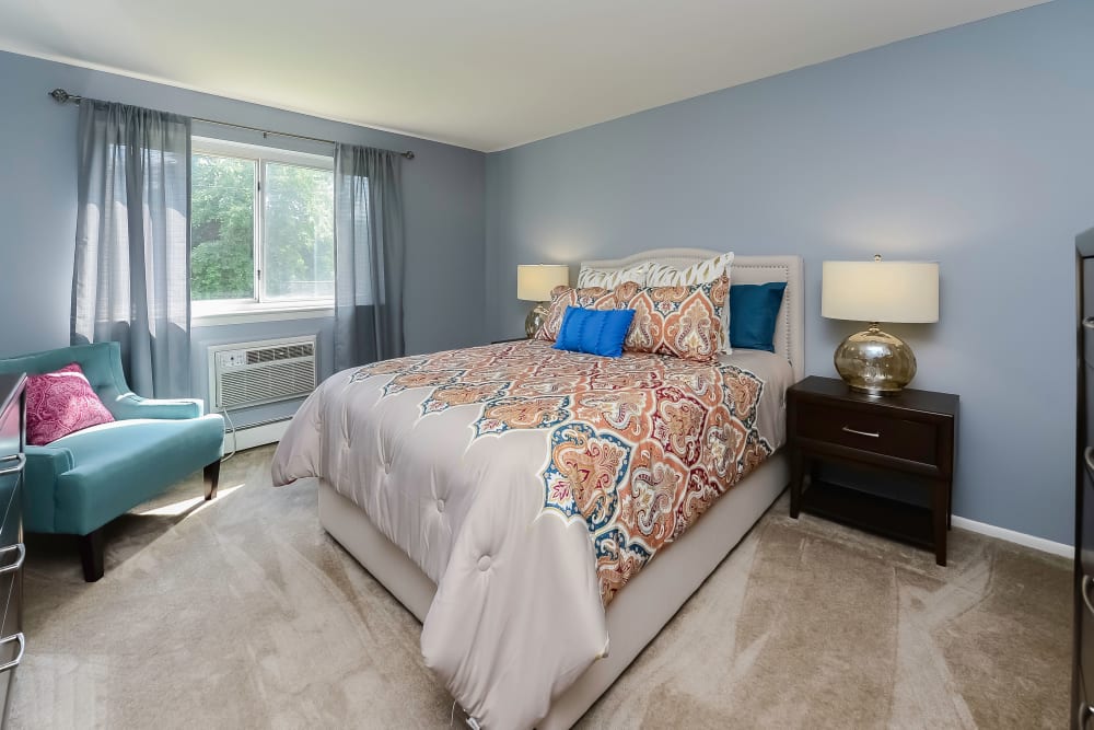 Model bedroom at St. Andrews Commons Apartment Homes in Columbia, South Carolina.