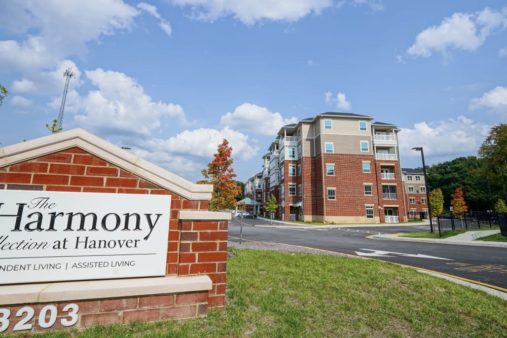 Exterior building sign The Harmony Collection at Hanover in Mechanicsville, Virginia