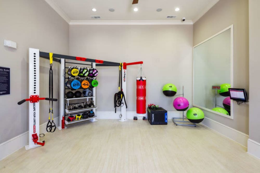 Fitness center at Haywood Reserve Apartment Homes in Greenville, South Carolina