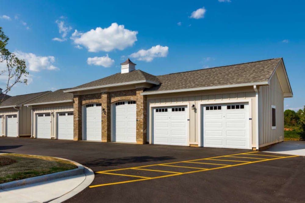 Private detached garages at Haywood Reserve Apartment Homes in Greenville, South Carolina