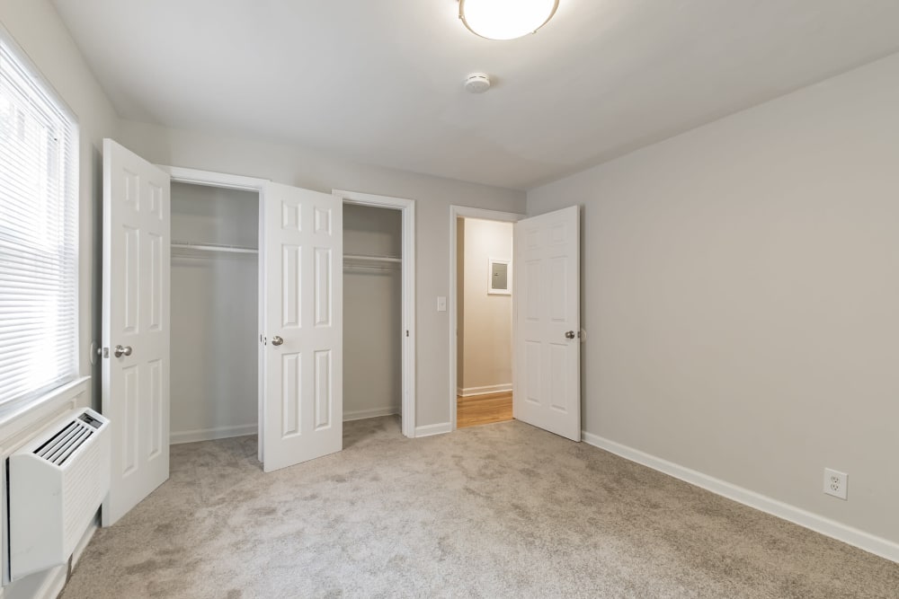 Bedroom with 2 closets at Eagle Rock Apartments at Maplewood in Maplewood, New Jersey