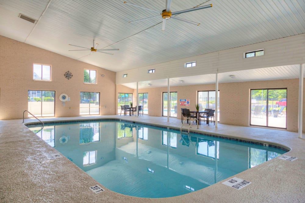 Indoor swimming pool at Morganton Place Apartment Homes in Fayetteville, North Carolina