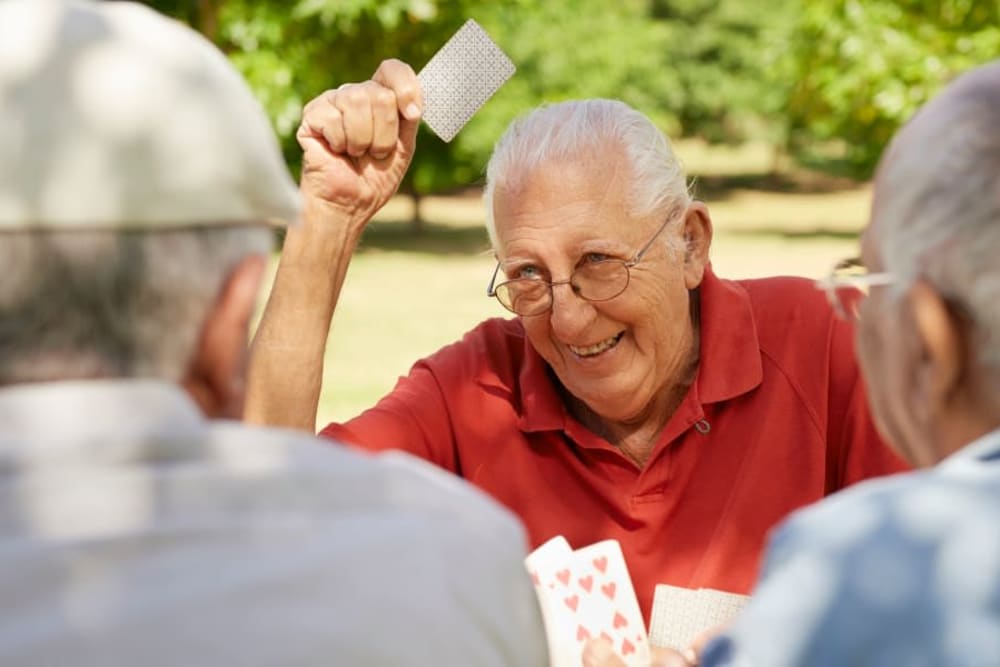 A resident playing cards at Honeysuckle Senior Living in Hayden, Idaho. 