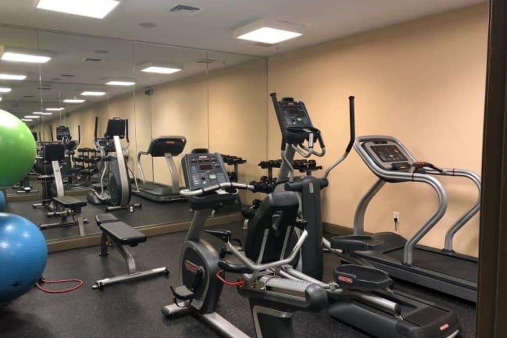 Awesome fitness center with lots of equipment to use and get a nice workout in at The Village of Churchills Choice in Upper Marlboro, Maryland