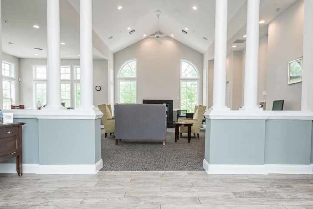Spacious and open common area for residents to hang out in at The Village of Churchills Choice in Upper Marlboro, Maryland