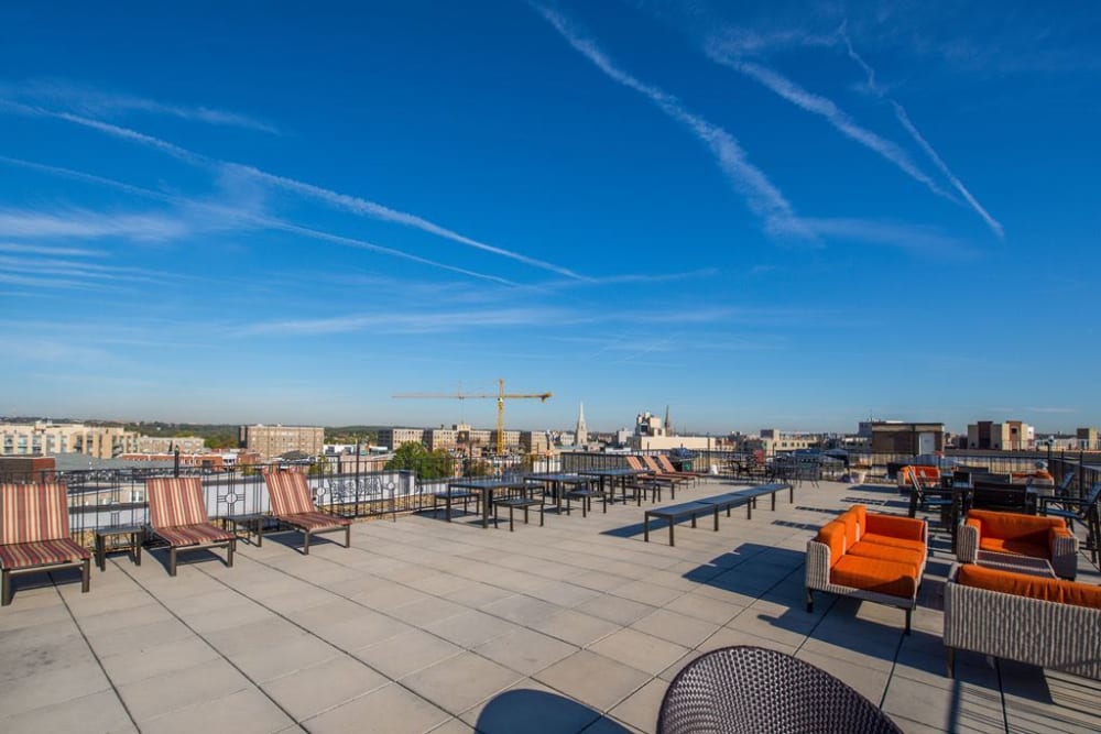 Incredible rooftop patio area that you can hang out on at Dorchester House in Washington, District of Columbia