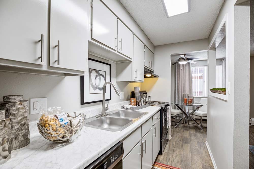 A beautiful kitchen at Ten 30 and 49 Apartments in Broomfield, Colorado