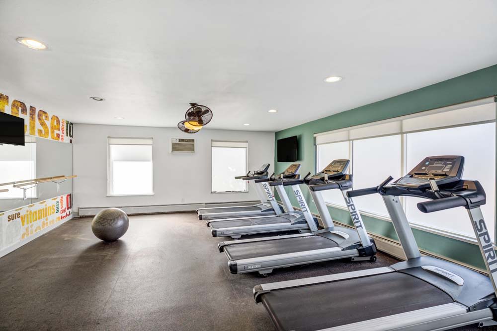 State-of-the-art treadmills at Ten 30 and 49 Apartments in Broomfield, Colorado