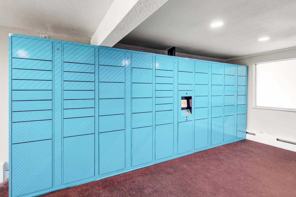Package lockers at Ten 30 and 49 Apartments in Broomfield, Colorado