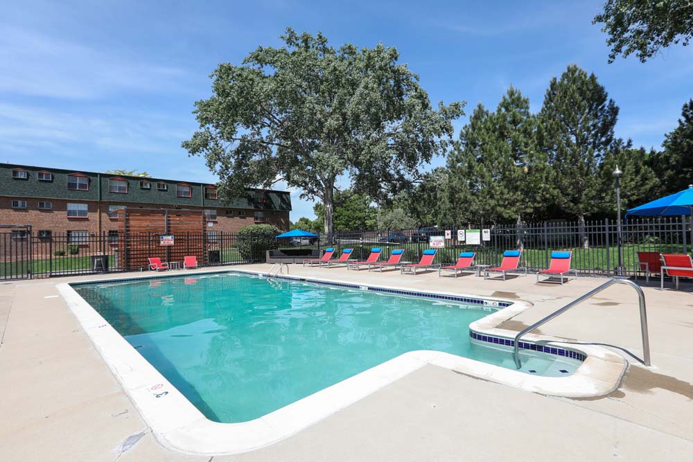 Take a dip in the pool at Ten 30 and 49 Apartments in Broomfield, Colorado