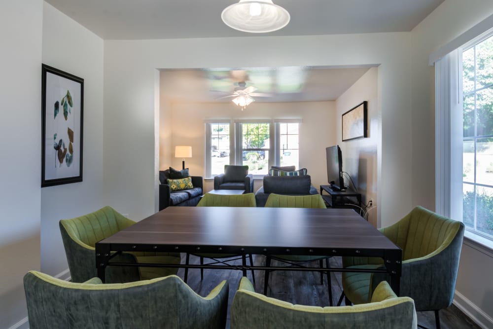 Furnished dining area in a home at Santo Terrace in San Diego, California