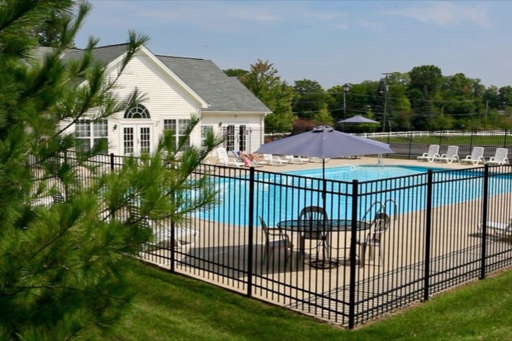 Fenced swimming pool at Trotter's Landing in Delaware, Ohio