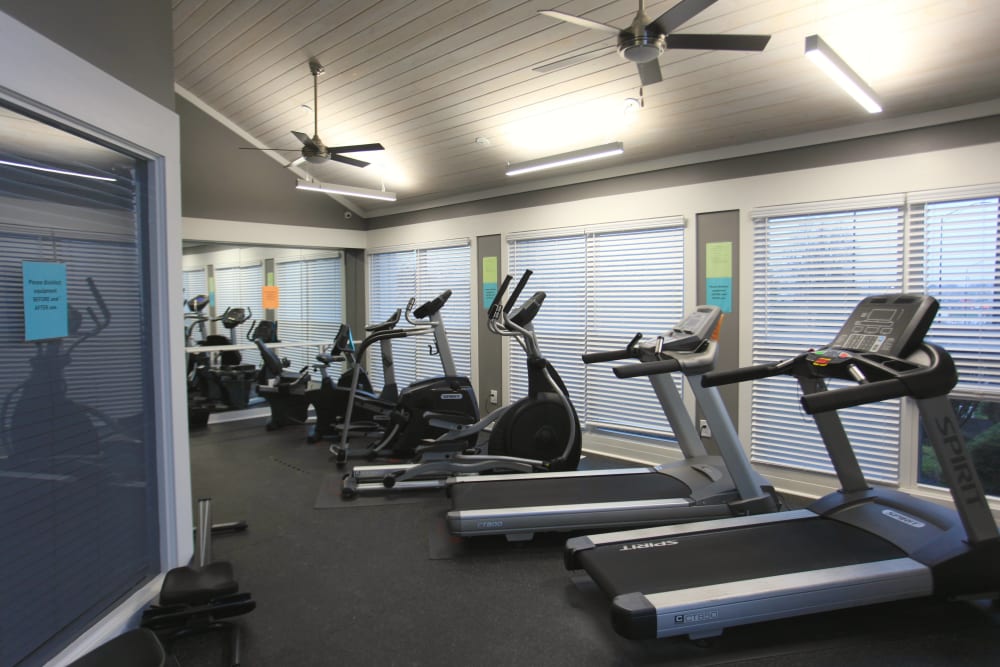 Fitness center with a variety of cardio equipment at Lakeside at the Sanctuary in Columbus, Ohio
