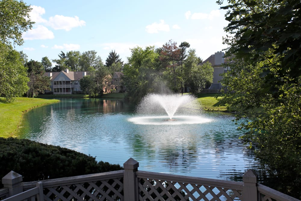 Lake with a water feature at Lakeside at the Sanctuary in Columbus, Ohio