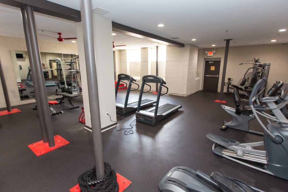 Spacious fitness center at Columns in Bowling Green, Kentucky