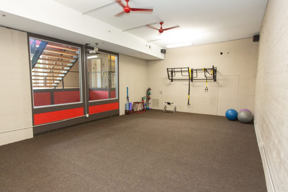 Yoga room at Columns in Bowling Green, Kentucky