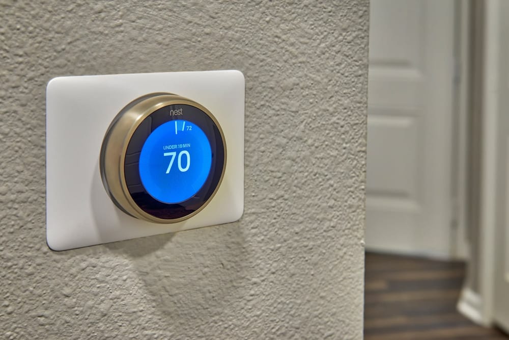 Thermostat for the smart air conditioning in your home at Marq Inverness in Englewood, Colorado