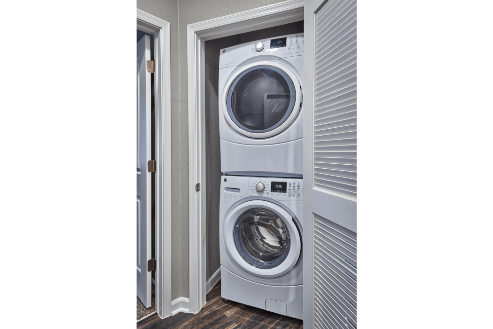 In-home washer and dryer for an easy laundry day at Marq Inverness in Englewood, Colorado
